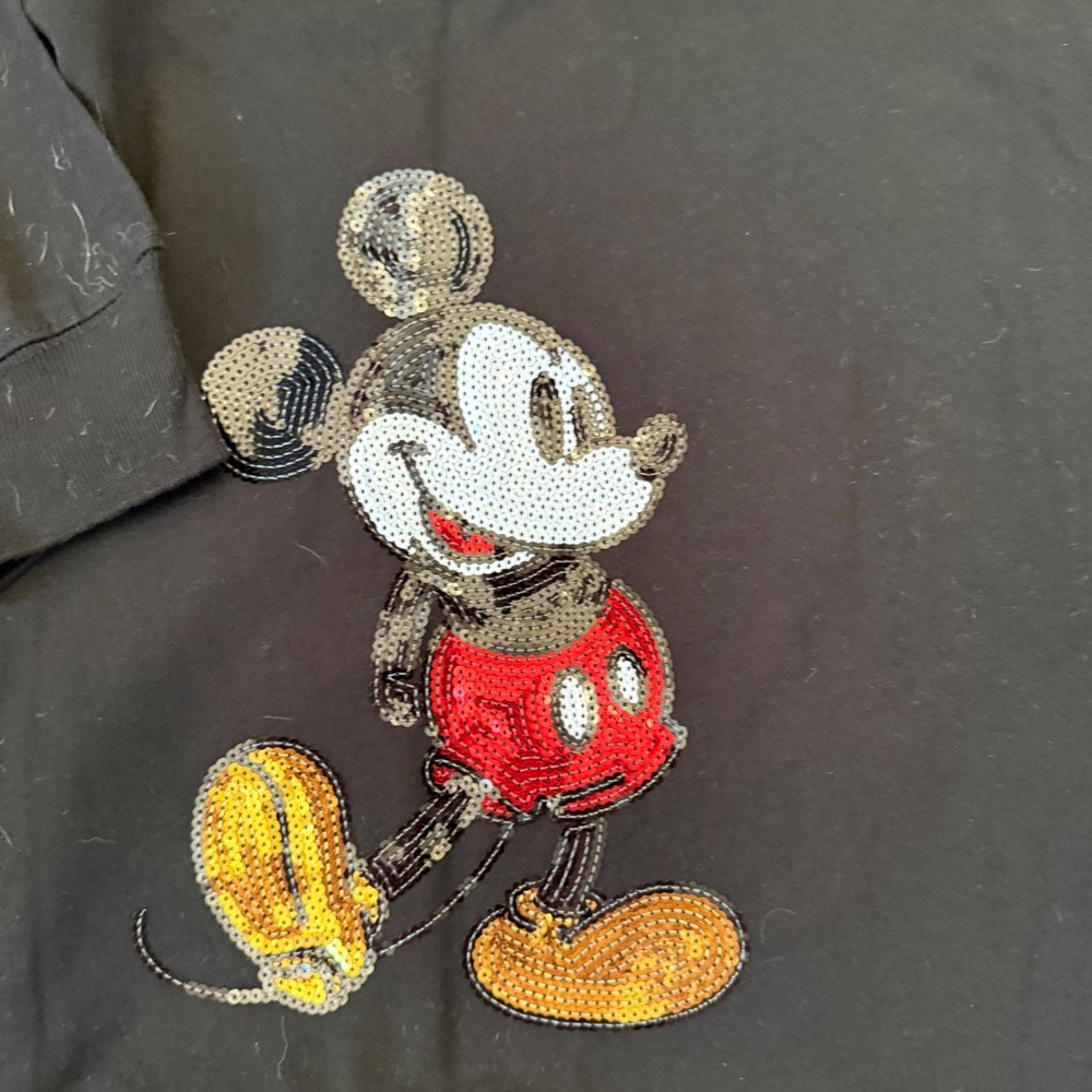 Disneyland Spirit Jersey Mickey Mouse Sequin Black Large NWT Disney Parks - Picture 5 of 8
